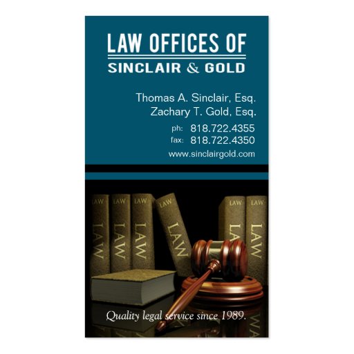 Legal3 Law Offices of Attorney - Lawyer Business Card (front side)