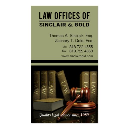 Legal3 Law Offices of Attorney - Lawyer Business Card Template (front side)