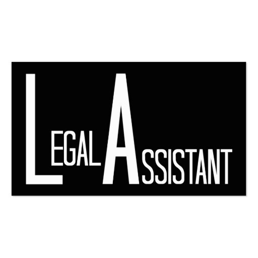 Legal Assistant Black Simple Business Card (front side)