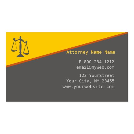 Legal Attorney  Law Office Business Card Templates (back side)