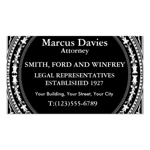 LEGAL FIRM BUSINESS CARD (back side)