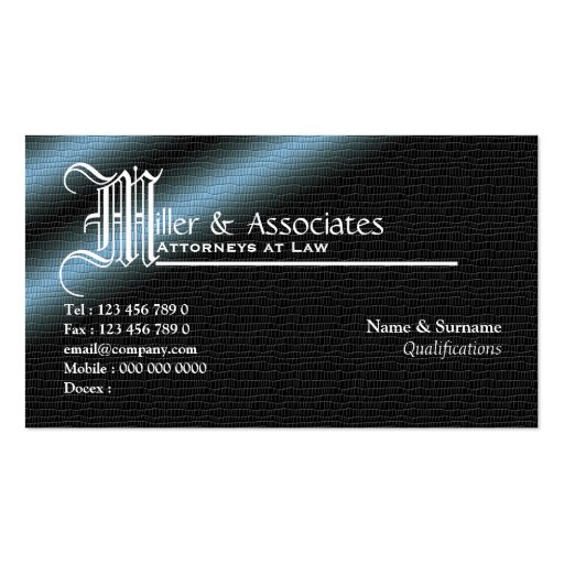 Legal law attorney lawyer firm business card template (front side)