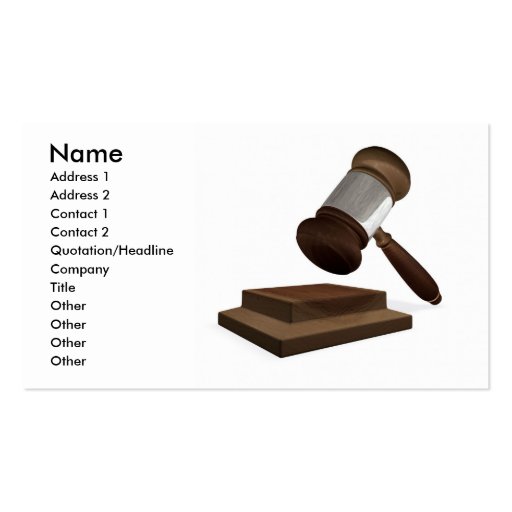 Legal or auction business card (front side)