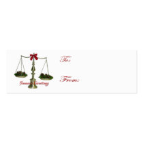 Legal Scales Season's Greeting Tag Card profile cards