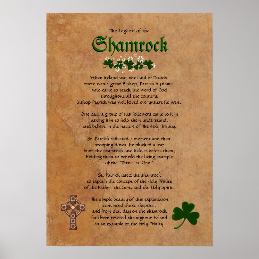 legend of the shamrock frameable poster zazzle legend of the shamrock frameable poster zazzle