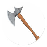 Legendary battle axe round sticker