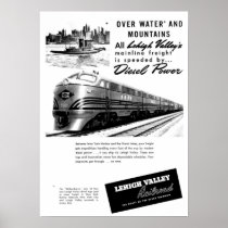 Lehigh Valley Railroad - New Diesel Power 1950 Print