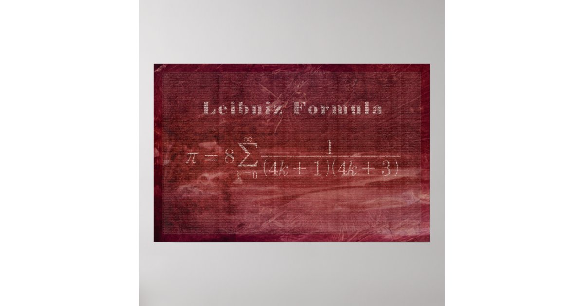 Leibniz Pi Formula Math Poster Zazzle