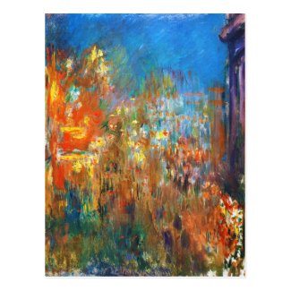 Leicester Square at Night Claude Monet fine art Post Cards
