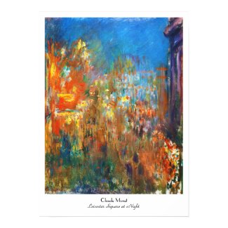 Leicester Square at Night Claude Monet fine art Poster