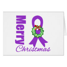 Leiomyosarcoma  Awareness Merry Christmas Ribbon Cards