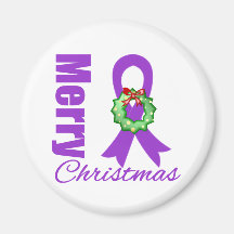 Leiomyosarcoma  Awareness Merry Christmas Ribbon Refrigerator Magnet