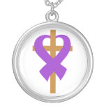 Leiomyosarcoma Cross Heart Ribbon Custom Necklace