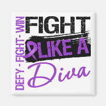 Leiomyosarcoma - Fight Like a Diva Fridge Magnets