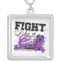 Leiomyosarcoma Fight Like A Girl Distressed Necklaces
