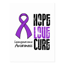 Leiomyosarcoma Hope Love Cure Ribbon Post Card