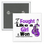 Leiomyosarcoma I Fought Like a Girl and Won Pinback Buttons