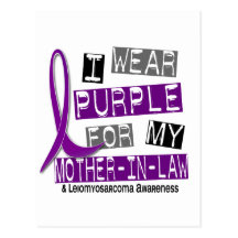 LEIOMYOSARCOMA I Wear Purple For My Mother-In-Law Post Cards