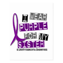 LEIOMYOSARCOMA I Wear Purple For My Sister 37 Post Cards