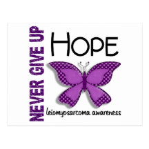Leiomyosarcoma Never Give Up Hope Butterfly 4.1 Post Cards