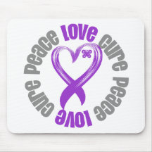 Leiomyosarcoma Peace Love Cure Ribbon Mousepad