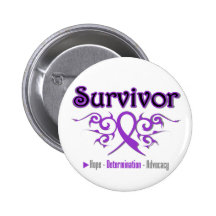 Leiomyosarcoma Survivor Tribal Ribbon Pinback Buttons