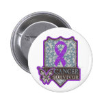 Leiomyosarcoma Survivor Vintage Butterfly buttons