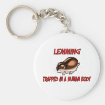 Lemming trapped in a human body key chain