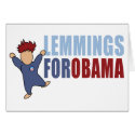 Lemmings for Obama Greeting Cards