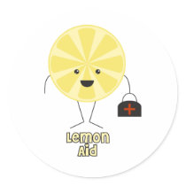 Lemon Aid Round Sticker