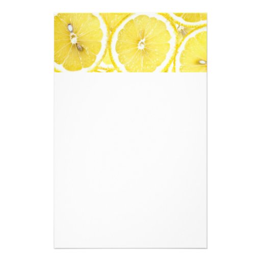 Lemon background stationery paper | Zazzle