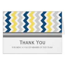 Lemon Blue Grey Chevron Employee Appreciation Card