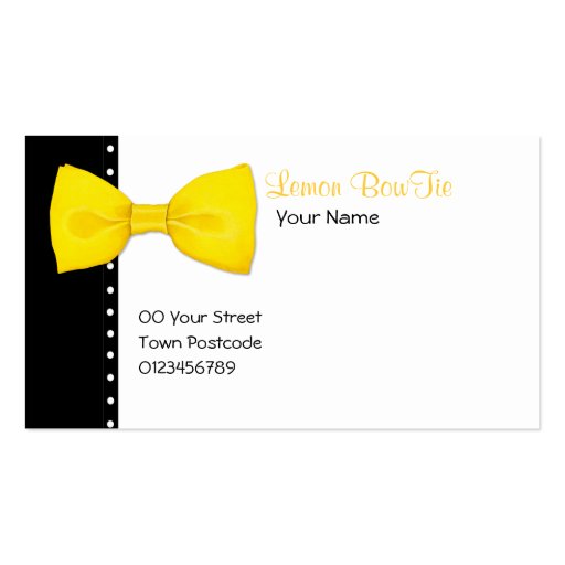 Lemon BowTie Business Card (front side)