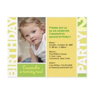 Lemon Citrus Polka Dot 2nd birthday postcard postcard