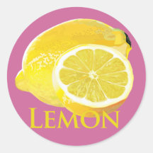 Lemon Citrus Round Stickers