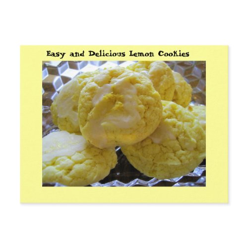 Lemon Cookie Recipe postcard