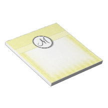 Lemon Cream Damask with Stripes and Monogram Scratch Pads
