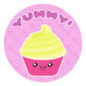 Lemon Cream Yummy Kawaii Cupcake Stickers