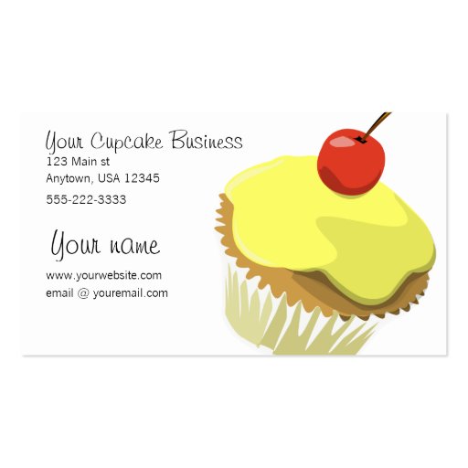 Lemon cupcake business card template (front side)