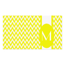 Lemon Elegant Chevron Monogram Business Card