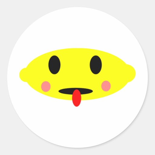Lemon face round stickers