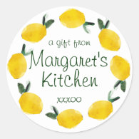 lemon fruit cooking baking gift tag stickers