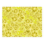 Lemon Fruit Slice Pattern Post Cards