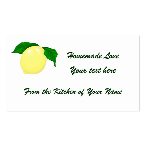 Lemon Gift Tag 2 Business Card (front side)