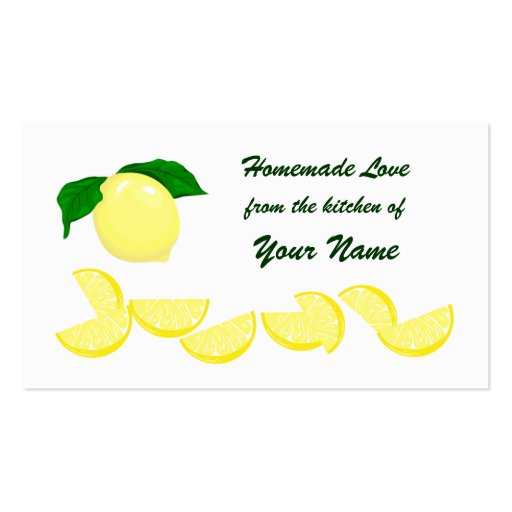 Lemon Gift Tag Business Card Template (front side)