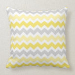 Lemon Gray Chevron Decorative Pillow
