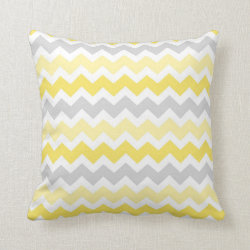 Lemon Gray Chevron Decorative Pillow