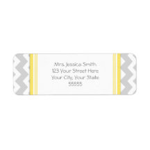 Lemon Gray Chevrons Custom Return Address Labels