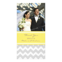 Lemon Gray Thank You Wedding Photo Cards