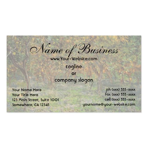 Lemon Grove in Bordighera by Claude Monet Business Card (front side)
